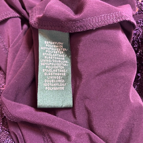 Lauren Ralph Lauren Dark Purple Lace Sequin Cowl-Neck Sheath Dress Sz 8 - Picture 15 of 15